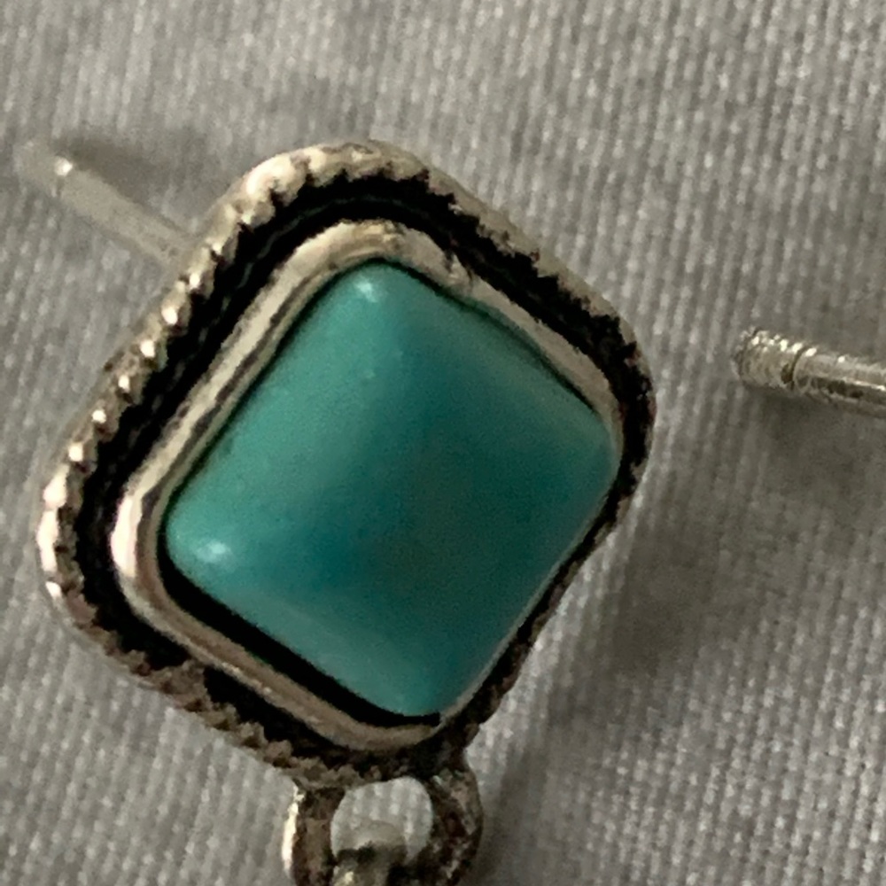 Pierced Western Turquoise Brown Earrings - Picture 2 of 3
